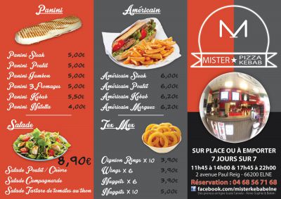 Face extérieur du menu